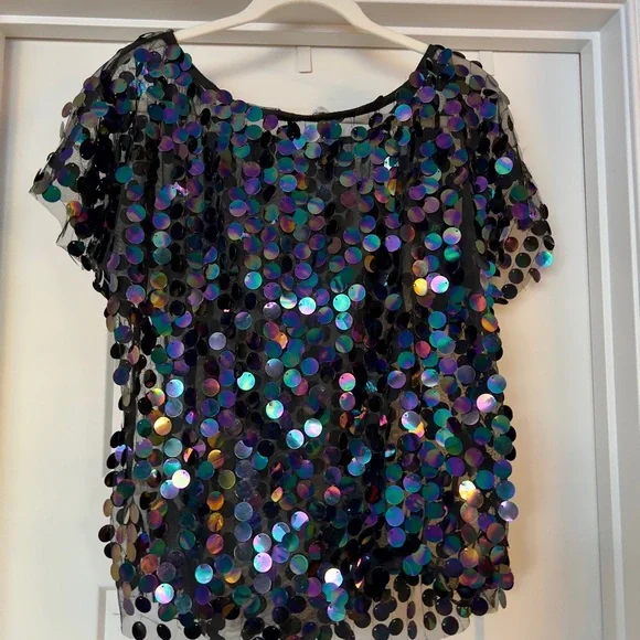 Sequin Black Top - Picture 2 of 4